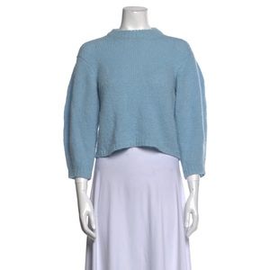 Tibi XS Alpaca Wool Blend Sweater Puff Sleeve Baby Blue